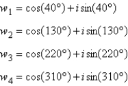 <strong>Find the fourth roots of Write the roots in trigonometric form.</strong> A) B) C) D) E)