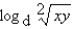 Assume that x, y, and d are positive numbers. Use the properties of logarithms to write the expression in terms of the logarithms of x and y.