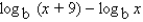 Assume that x is a positive number. Use the properties of logarithms to write the expression as the logarithm of one quantity.