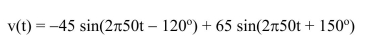 phasors to express the following equation as a single cosine.
