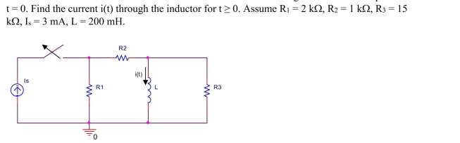 The switch in the circuit shown below has been closed for a long time before it is opened at