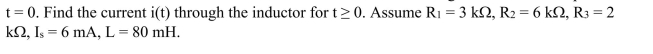 The switch in the circuit shown below has been closed for a long time before it is opened at
