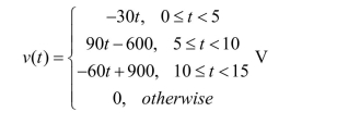voltage across a capacitor with capacitance of 39 is given by Find the current through the capacitor i(t) and plot the voltage and current as a function of time.
