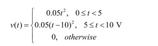 The voltage across an inductor with inductance of 510 mH is given by Find the current through the inductor i(t) and plot the voltage and current as a function of time.