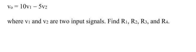 circuit shown below generates output signal vo given by