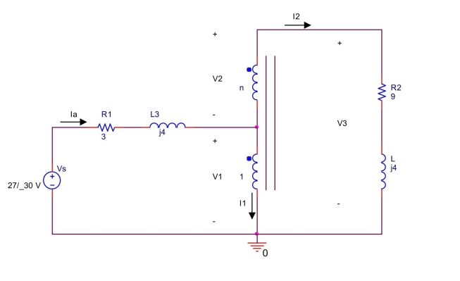 Find in the circuit shown below when n = 6.
