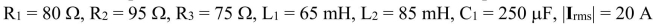 A load consists of a parallel connection of paths as shon below.   Assume , f   = 60 Hz. Find the complex power, average power, reactive power, apparent power, and power factor of each path. Also, find the complex power, average power, reactive power, apparent power, and power factor of the entire load.  <div style=padding-top: 35px> 