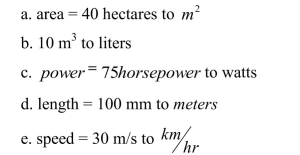 Convert the following: