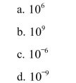 How many meters are there in one nanometer?