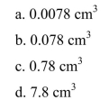 A certain unsharpened cylindrical #2 pencil is 6.25 mm in diameter and 25.5 mm long.What is the pencil's volume?