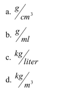 The SI unit for density is