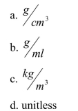 The SI unit for specific gravity is