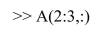 The following matrices have already been defined in MATLAB: