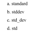 What is the MATLAB command for calculating standard deviation?