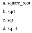 What is the MATLAB command for calculating the square root of a number?