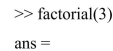 Find the corresponding MATLAB output: