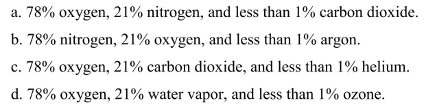 The earth's atmosphere, which we refer to as air, is a mixture of approximately