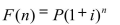 The future worth of a present value is modeled using the following function: