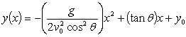 <strong>The path of flight (trajectory) of a football thrown by a quarterback is described by the following function: where y = vertical position of football relative to the ground y0 = vertical launch position of football relative to the ground X = horizontal position of football relative to launch position G = magnitude of gravitational acceleration V0 = launch speed Θ = launch angle relative to horizontal Which type of mathematical model is used here to describe the football's trajectory?</strong> A)Linear model B)Nonlinear model C)Exponential model D)Trigonometric model
