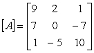 Given the following matrix: find .