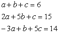 Solve the following set of equations using matrices:
