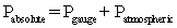The absolute pressure is related to the gauge pressure according to