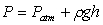 The absolute pressure of a fluid point at a certain depth can be calculated using the following equation:   where   absolute pressure of the fluid     atmospheric pressure     density of fluid   gravitational acceleration,     depth of the point below the fluid surface   What is the appropriate unit for   if the preceding equation is to be homogeneous in units?<div style=padding-top: 35px> 