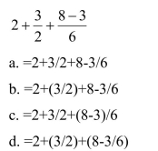 Which is the correct way to enter the following mathematical operation into Excel?