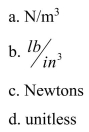 The SI unit for specific weight is