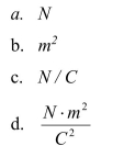 The force between two charged particles can be calculated using the following equation: where What is the appropriate unit for k if the preceding equation is to be homogeneous in units?