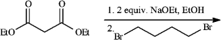 Instructions: Give the major organic product(s) of each reaction or sequences of reactions for the following question(s). Show all relevant stereochemistry. -Refer to instructions. a)Give major product(s): b)Why are two equivalents of Na<sup>+</sup> OEt <sup>-</sup> required?