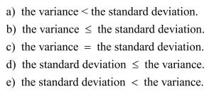Suppose that for a set of numeric data, where the numbers are not all different, the standard deviation is less than 1.0.Then it must be true that For questions 39-40, refer to the information below and the scatterplots of observed species and pH.The data is from 15 tributaries of Millers River in north-central Massachusetts, presenting the number of fish species vs.the mean pH level of the stream in 1983.