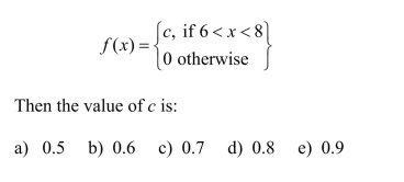 Suppose that x has a probability distribution with density function