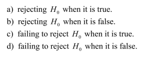 A type I error is made by