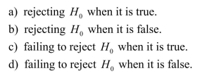A type II error is made by