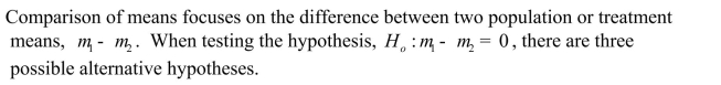 a)Using correct statistical notation, list these three alternative hypotheses. b)For each alternative hypothesis in part (a), give an example of a situation from your own experience or your reading where one might use that alternative hypothesis.Be sure to clearly specify a context, define your variables, and state the null and alternative hypothesis.
