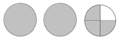 <strong>Shade 1 \frac { 1 } { 2 } out of 2 circles.</strong> A) B) C) D) E)