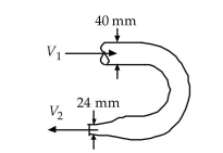 <strong>The exit velocity is 12 m/s. The inlet velocity of the water is</strong> A) 6.31 m/s B) 4.32 m/s nearest: C) 3.95 m/s D) 3.24 m/s