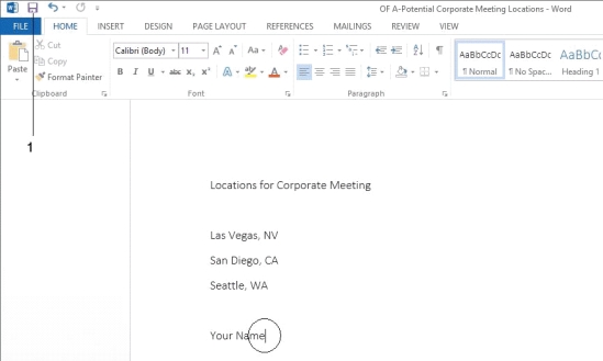 <strong> Once you have saved the document shown in the accompanying figure for the first time, clicking the ____ button saves changes without opening up a dialog box.</strong> A) New B) Save C) Print D) Close