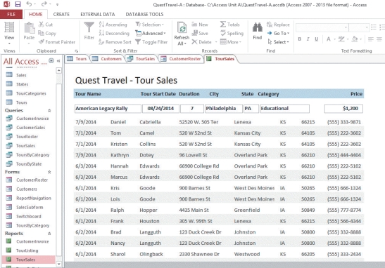 <strong> In the accompanying figure, Customers is a ____ tab.</strong> A) form B) report C) table D) query