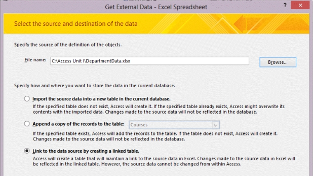 In the figure, chose the Import option to copy records from one source to another.