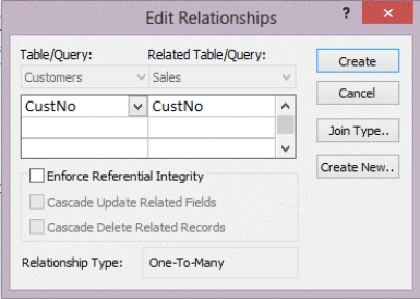 In the accompanying figure, how does the Enforce Referential Integrity option relate to the creation of orphan records?
