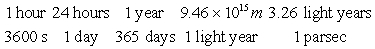 <strong>Which of the following products of ratios gives the conversion factors to convert metres per second \left(\frac{\mathrm{m}}{\mathrm{~s}}\right) to parsecs per year \left(\frac{\text { Parsec }}{\text { Year }}\right) ? A parsec is a unit of distance used in astrophysics, and is equal to 3.26 light years. A light year is 9.46 x 1015 m.</strong> A) \frac{1 \text { parsec }}{3.26 \text { light years }} \frac{1 \text { light year }}{9.46 \times 10^{15} m} \frac{365 \text { days }}{1 \text { year }} \frac{24 \text { hours }}{1 \text { day }} \frac{3600 \mathrm{~s}}{1 \text { hour }} B) \frac{1 \text { parsec }}{3.26 \text { light years }} \frac{1 \text { light year }}{9.46 \times 10^{15} m} \frac{365 \text { days }}{1 \text { year }} \frac{3600 \mathrm{~s}}{1 \text { hour }} C) D) \frac{1 \text { parsec }}{3.26 \text { light years }} \frac{1 \text { light year }}{9.46 \times 10^{15} m} \frac{1 \text { hour }}{3600 \mathrm{~s}} \frac{24 \text { hours }}{1 \text { day }} \frac{1 \text { year }}{365 \text { days }} E) \frac{1 \text { parsec }}{3.26 \text { light years }} \frac{1 \text { light year }}{9.46 \times 10^{15} m} \frac{365 \text { days }}{1 \text { year }} \frac{24 \text { hours }}{1 \text { day }} \frac{60 \mathrm{~s}}{1 \text { hour }}