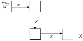 <strong>The chart below shows part of the radioactive series beginning with the isotope .The isotope marked with an X is: </strong> A) B) C) D) E)