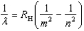 <strong>Which of the following, in which n and m have integer values, is a correct formula for a wavelength emitted by a hydrogen atom?</strong> A) B) C) D) E)