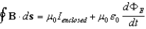 <strong>The correct form of Ampere's law for circuits with gaps in them is:</strong> A) B) C) D) E)