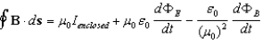 <strong>The correct form of Ampere's law for circuits with gaps in them is:</strong> A) B) C) D) E)