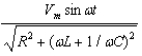 <strong>If the input to an RLC series circuit is V = Vm cos \omega t, then the current in the circuit is:</strong> A)cos \omega t B) C) D) E)