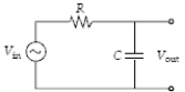 Calculate Vout/Vin for the circuit if R = 2.0 k \Omega , C = 0.020 \mu F and V = 140V sin(50 000t).