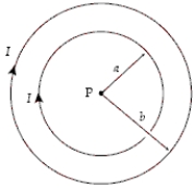 <strong>What is the magnitude of the magnetic field at point P if a = R and b = 2R? </strong> A) B) C) D) E)